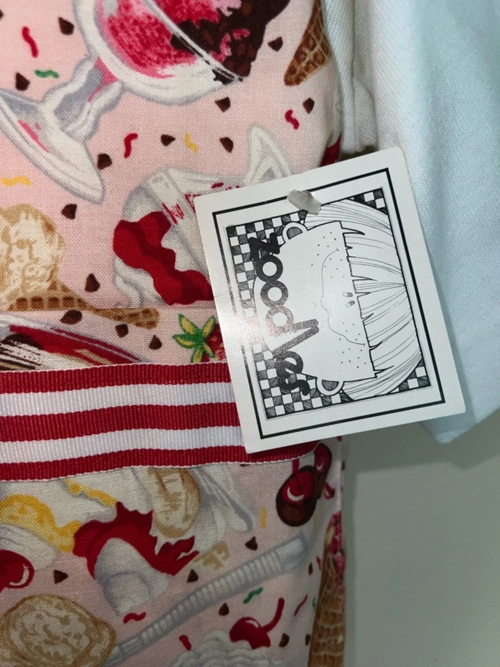 Zoodles 2pc - Ice Cream Print Vest Set in White and Pink with striped shorts.​